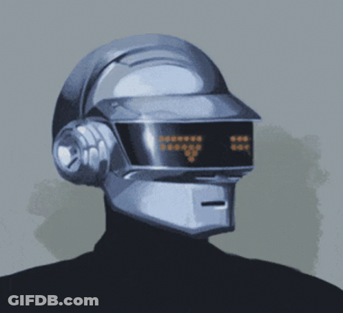 Robot With Headphone Helmet GIF