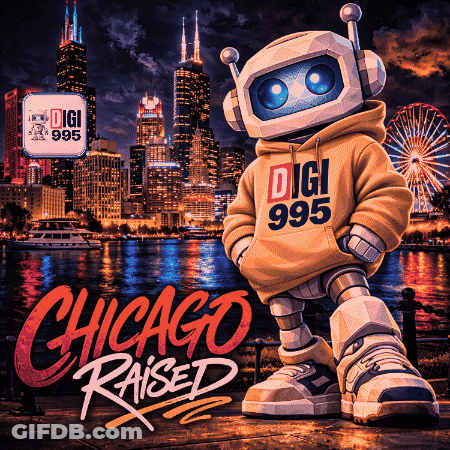 Robot With Hoodie Saying Digi GIF