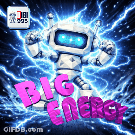 Robot With Lightning Big Energy GIF