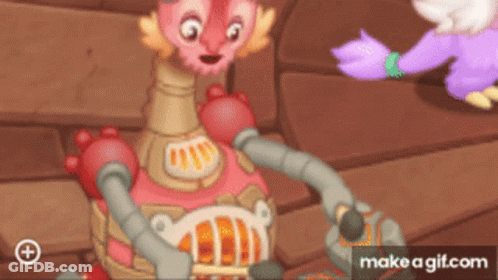 Robot With Make A Gif.com Text GIF