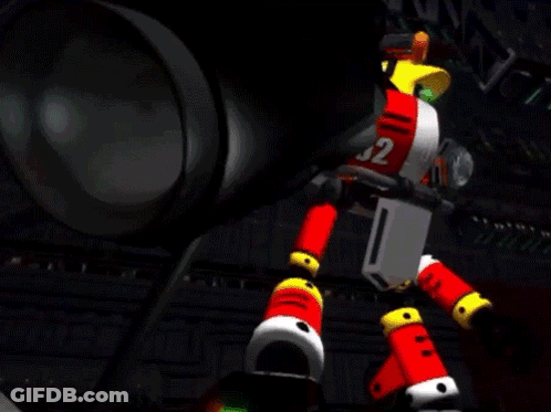 Robot With Number 102 On Chest GIF