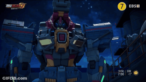Robot With Number 7 GIF