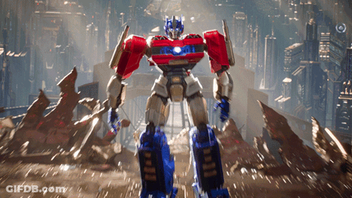 Robot With Optimus On Front GIF