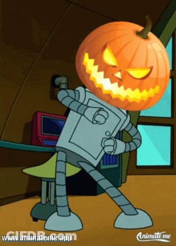 Robot With Pumpkin Head Animate Me App GIF