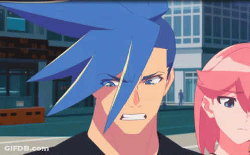 Robot With Purple And Pink Face GIF