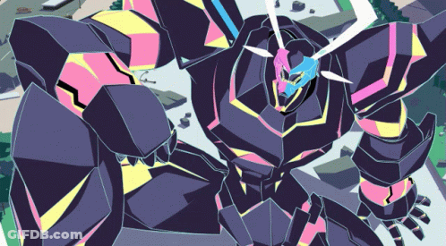Robot With Purple And Pink Face GIF