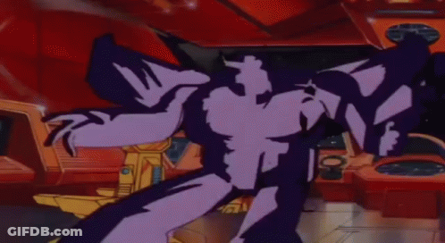 Robot With Purple Light From Mouth GIF