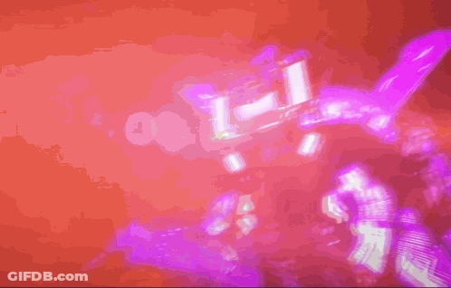 Robot With Purple Lights Coming Out Of Head GIF