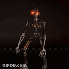 Robot With Red Eyes In The Dark GIF