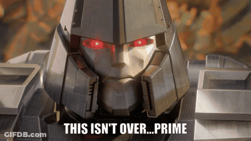 Robot With Red Eyes Saying This Isn't Over Prime GIF
