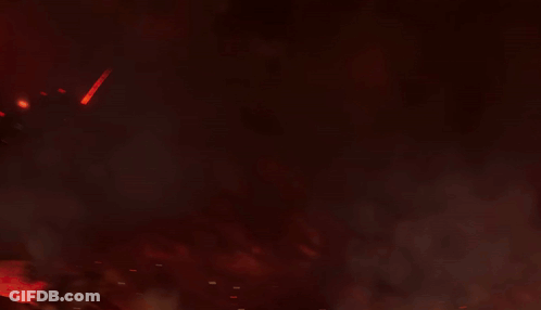 Robot With Red Lights Being Attacked GIF