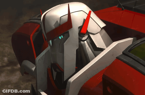 Robot With Red Stripe On Head GIF