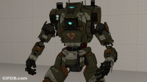 Robot With RT-724 On Chest GIF