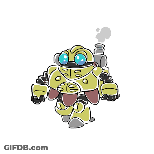 Robot With Smoke Coming Out Of Mouth GIF
