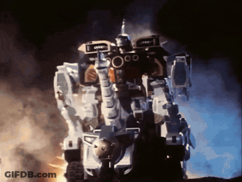 Robot With Smoke Coming Out Of Mouth GIF