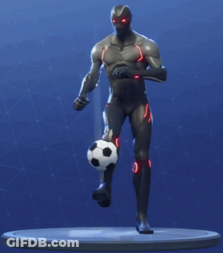 Robot With Soccer Ball On Head GIF