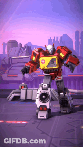 Robot With Speaker On Back On Purple Surface GIF