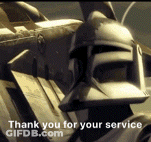 Robot With Thank You For Your Service GIF