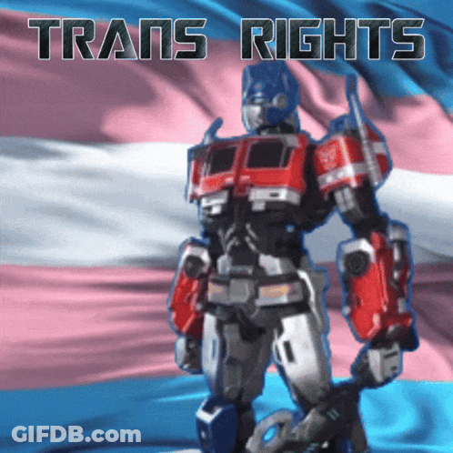 Robot With Trans Rights Text GIF