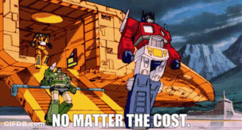 Robot With Transformers Logo On Chest GIF