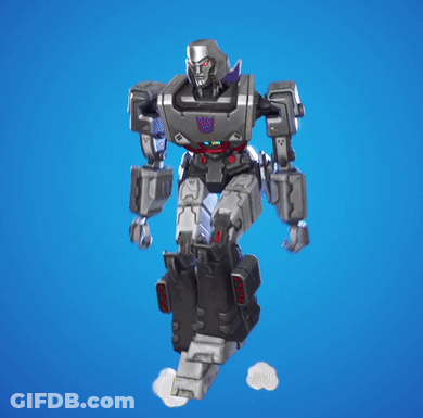 Robot With Transformers Logo On Chest GIF