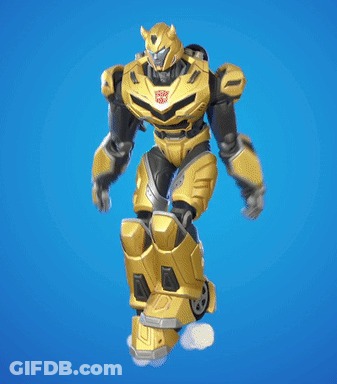 Robot With Transformers On Chest Jumping In Air GIF