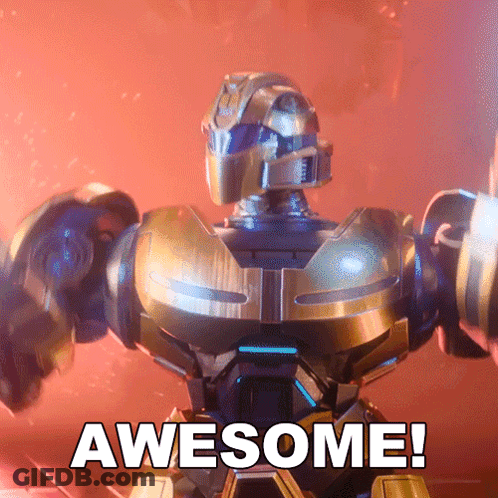 Robot With Word Awesome GIF