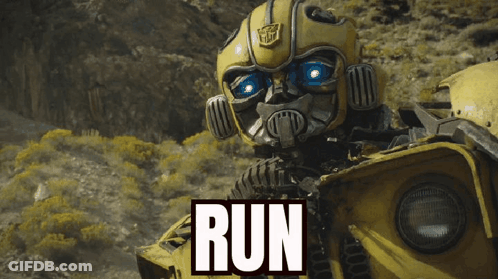 Robot With Word Run GIF