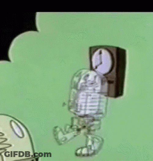 Robot Working Hard Time Clock Loop GIF