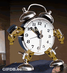 Robotic Alarm Clock Almost 5:00 GIF