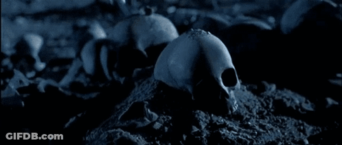 Robotic Arm Reaching For Skull GIF