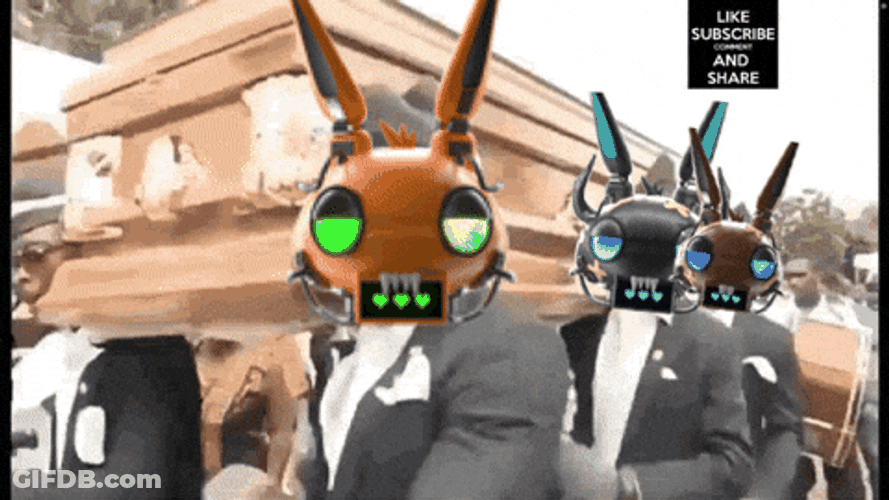 Robotic Face Participated In Coffin Dance GIF