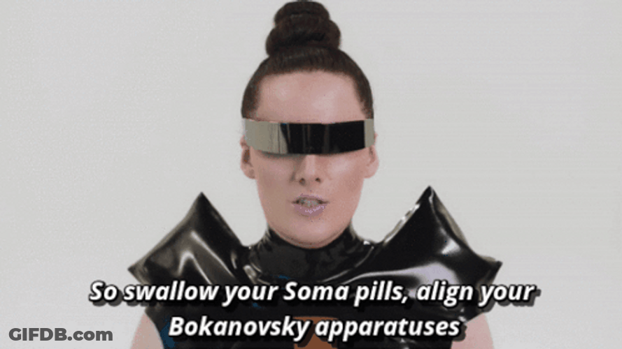 Robotic Girl Swallow Your Soma Pills GIF