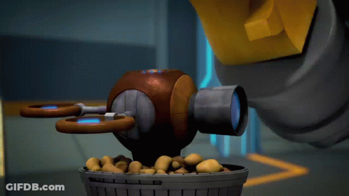 Robotic Hand Holding Basket Of Potatoes GIF