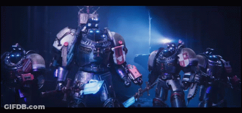Robotic Soldiers With Number 7 On Chest GIF