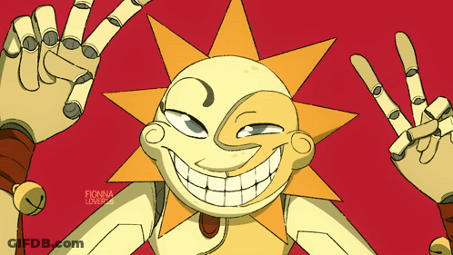 Robotic Sun Giving Peace Sign By Fionna Lovestar GIF