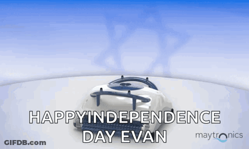 Robotic Vacuum Cleaner Says Happy Independence Day Evan GIF
