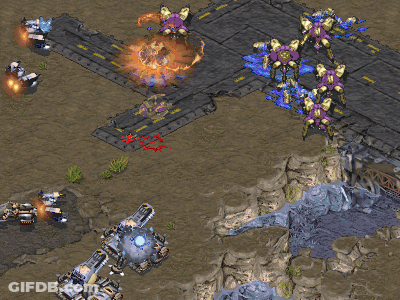 Robots Fighting With Explosion GIF