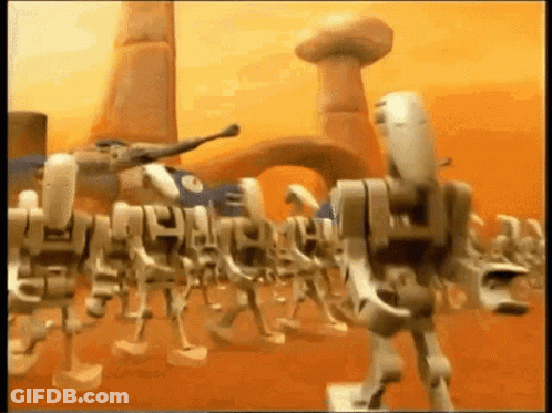 Robots Standing In Desert GIF