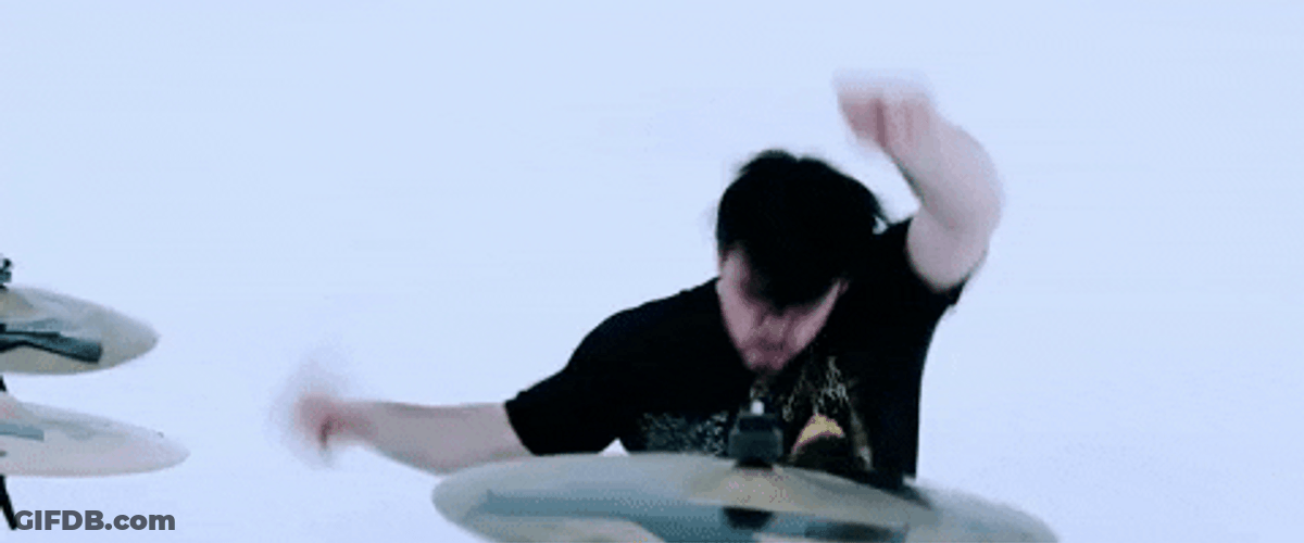 Rock And Roll Aggressive Drum Playing GIF