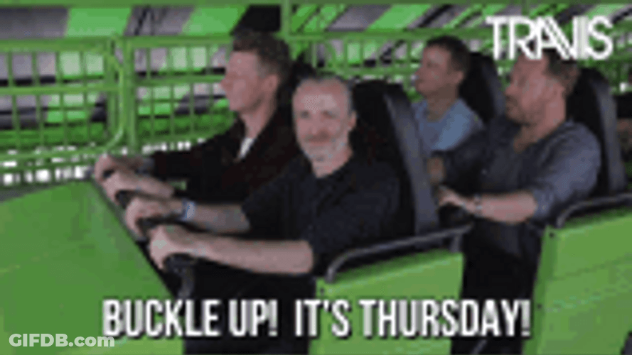 Rock Band Travis Riding Roller Coaster Funny Thursday GIF