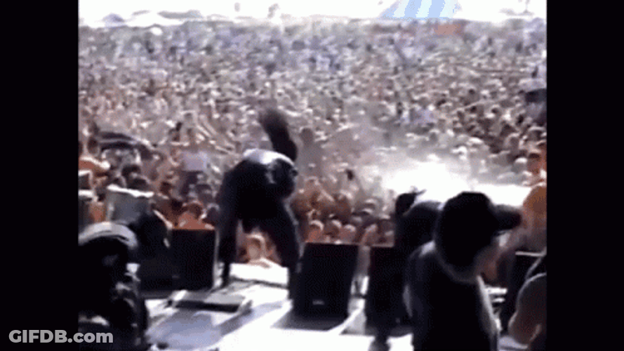 Rock Band Wild Audience In Mosh Pit GIF