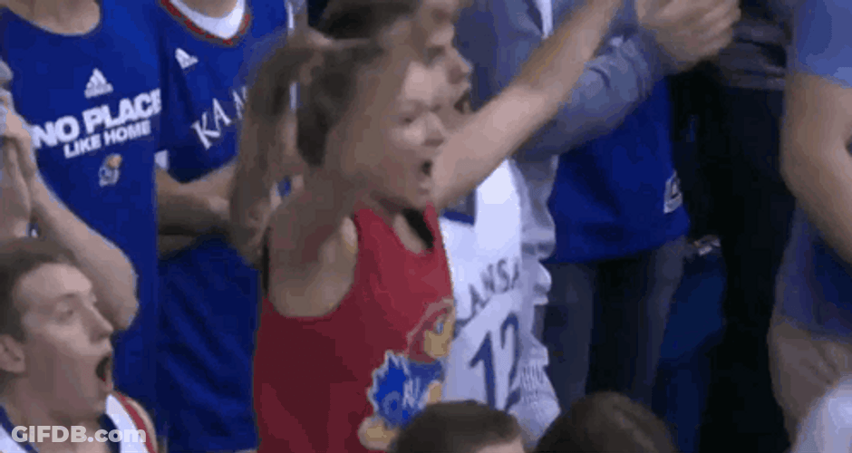 Rock Chalk Cheering Chant Getting Intense GIF