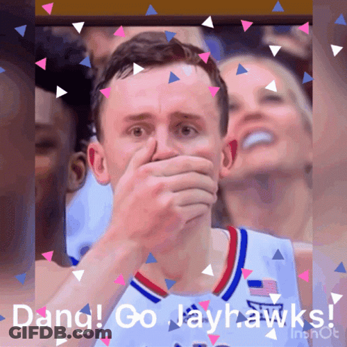 Rock Chalk Jayhawks In Total Shock GIF