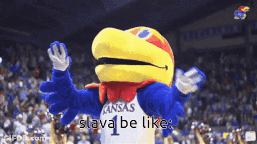 Rock Chalk Jayhawks Mascot Cheering GIF
