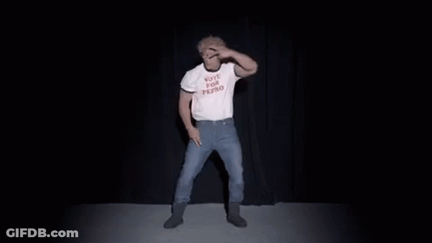 Rock Doing Napoleon Dynamite Dance GIF