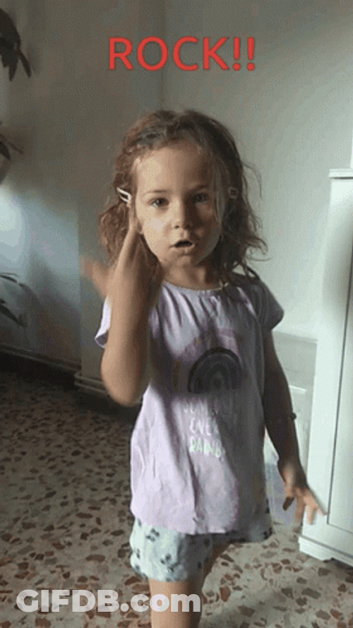 Rock Hand Sign Cute Kid GIF