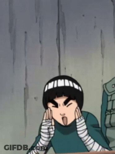 Rock Lee Naruto Funny Face Hands On Chin GIF