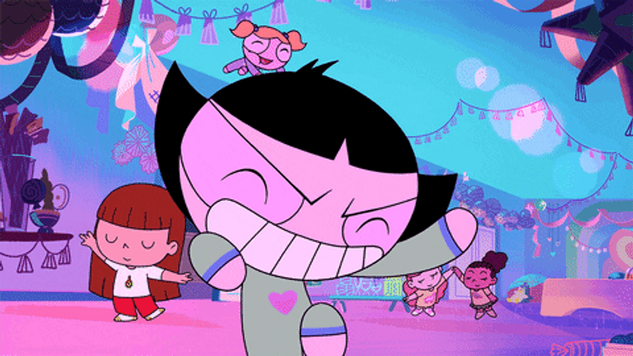 Rock On Cute Powerpuff Girl Buttercup GIF