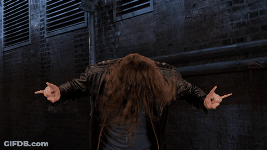 Rock On Headbang Rock Out GIF